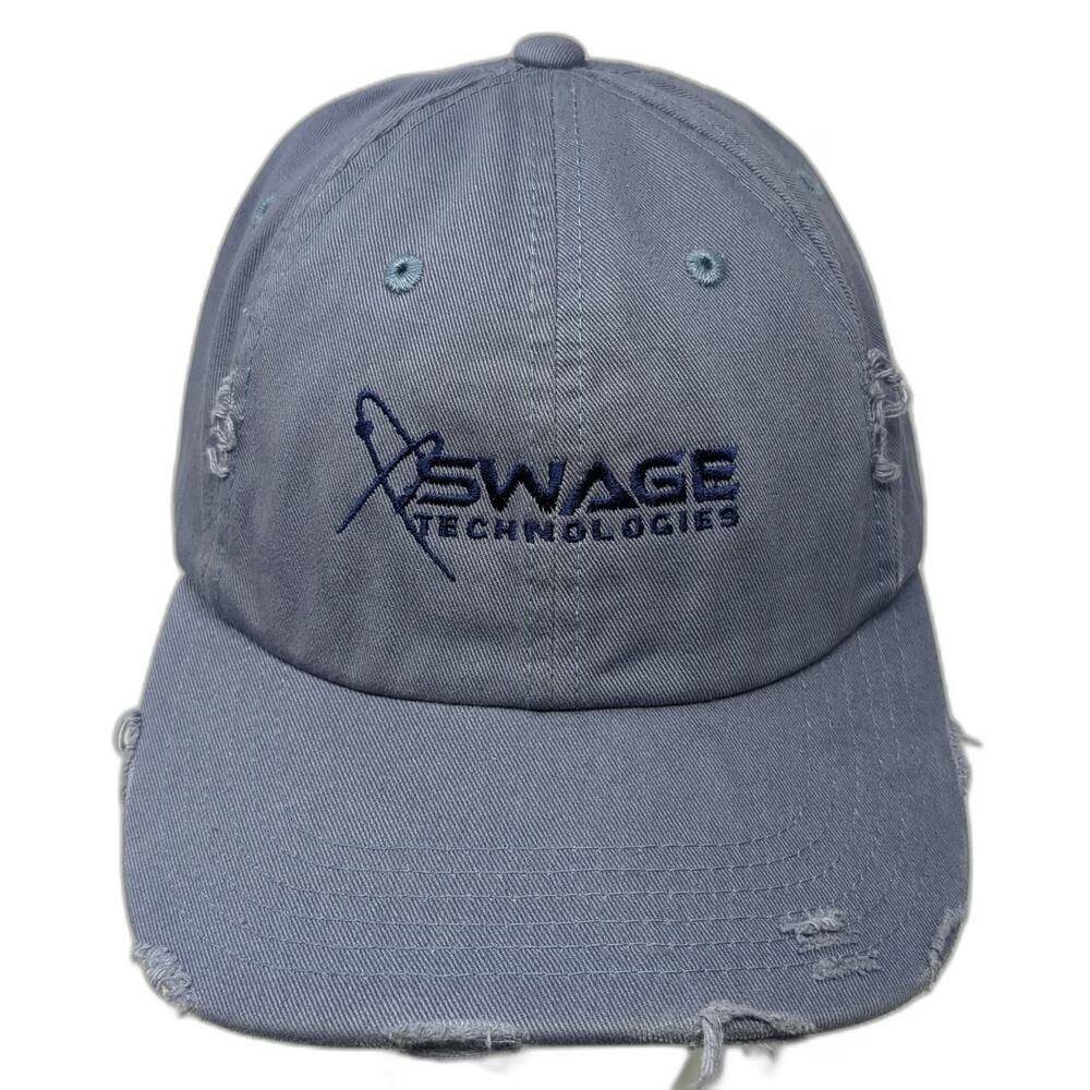 District Threads Baseball Cap Blue One Size Adjustable Swage Technologies Hat